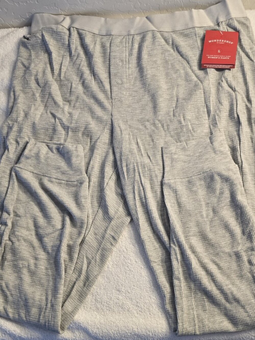 Wondershop Target Women's Sleep Pants Size L Gray Waffle Thermal NWT